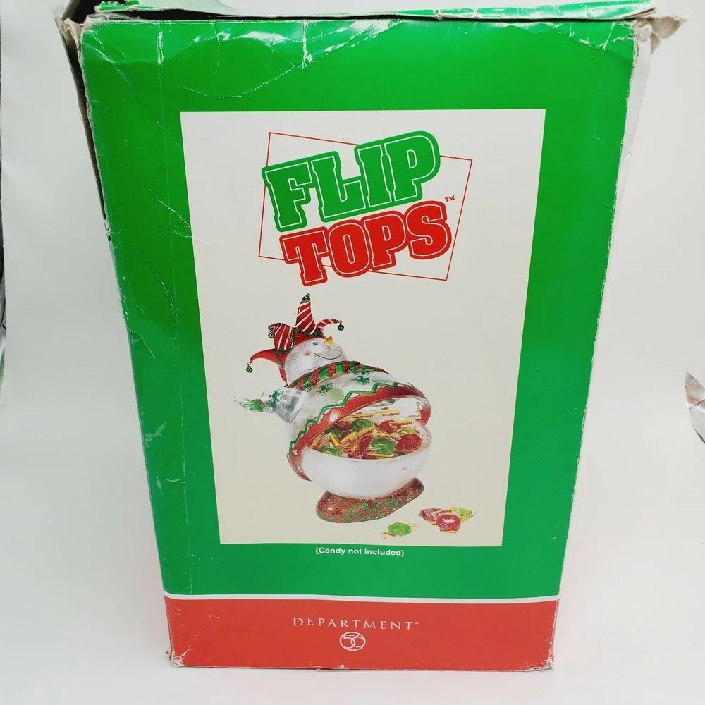 Department‎ 56 Christmas Candy Dish Snowman Flip Tops Holder Decoration